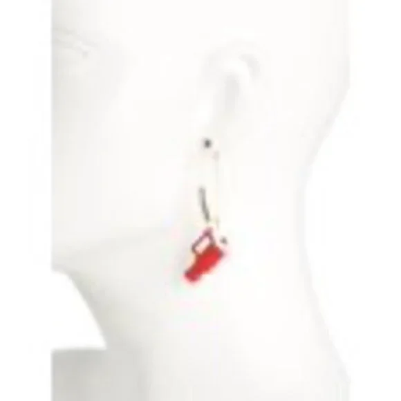 BETSY JOHNSON red Stanley type earrings NEW - Picture 3 of 4